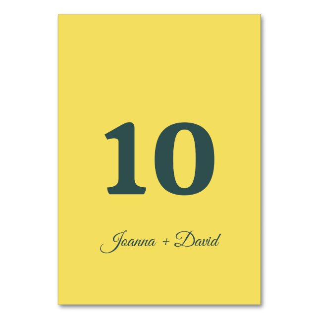 Minimalistiskt Stil | Kalligrafi Teckensnitt Bröll Bordsnummer (Framsidan)