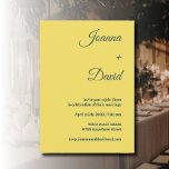 Minimalistiskt Stil | Kalligrafi Teckensnitt Bröll Inbjudningar<br><div class="desc">Minimalistiskt Stil | Lemon Chiffon Background och Mörk Slate Grått Retro Romantic Typewriter Font with OSA webbplats information bröllopsinbjudan</div>
