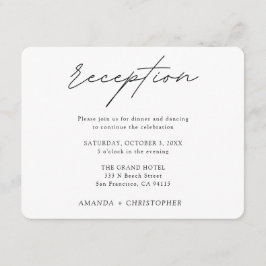 Minimalistiskt stödkort för bröllopsmottagning tilläggskort