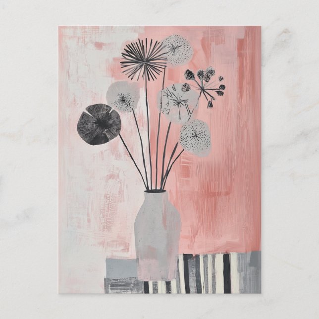 Minimalistiskt Stollig-blommor nr 027 Vykort (Framsida)