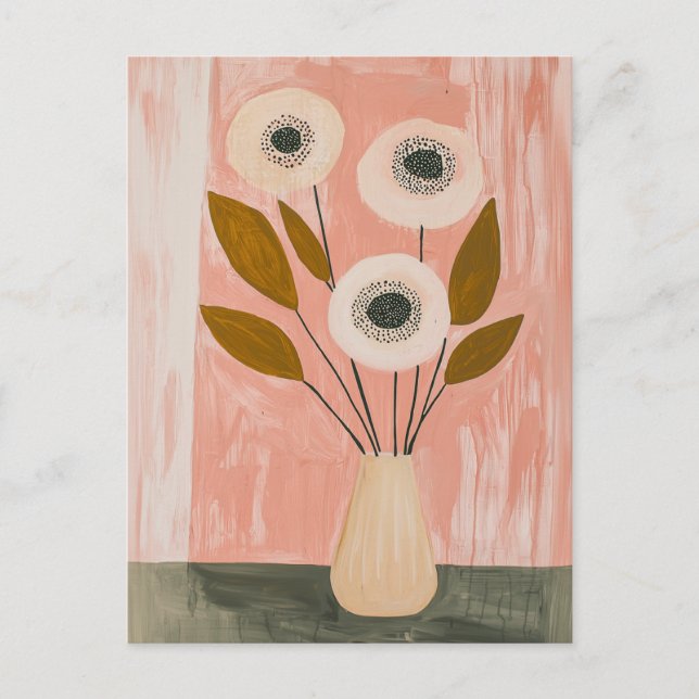 Minimalistiskt Stollig-blommor nr 029 Vykort (Framsida)