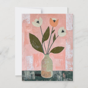 Minimalistiskt Stollig-blommor nr 030 Vykort