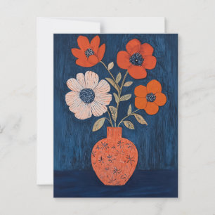 Minimalistiskt Stollig-blommor nr 032 Vykort