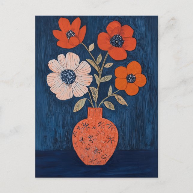 Minimalistiskt Stollig-blommor nr 032 Vykort (Framsida)