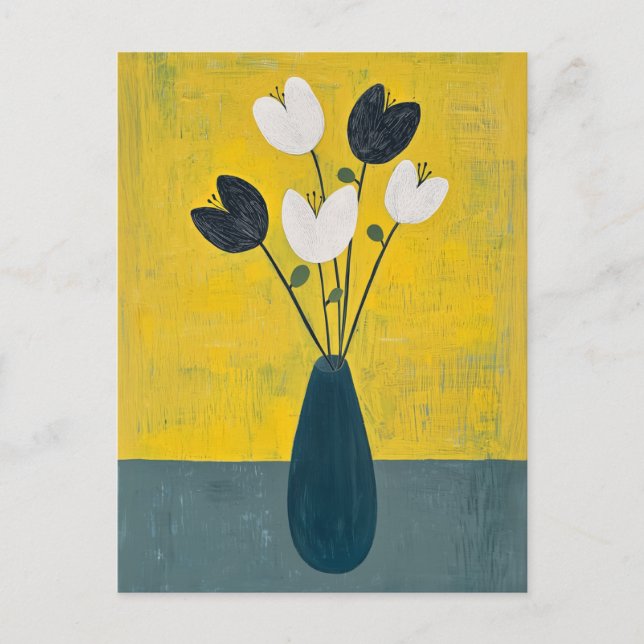 Minimalistiskt Stollig-blommor nr 033 Vykort (Framsida)