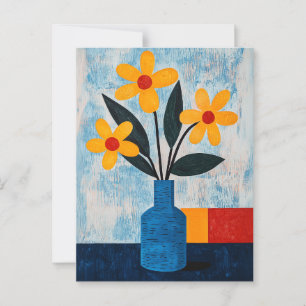 Minimalistiskt Stollig-blommor nr 034 Vykort