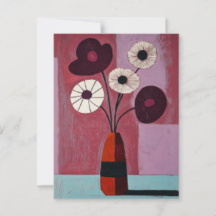 Minimalistiskt Stollig-blommor nr 036 Vykort