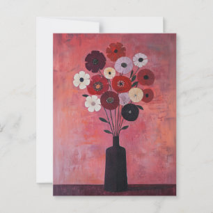 Minimalistiskt Stollig-blommor nr 037 Vykort