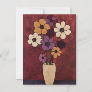 Minimalistiskt Stollig-blommor nr 038 Vykort