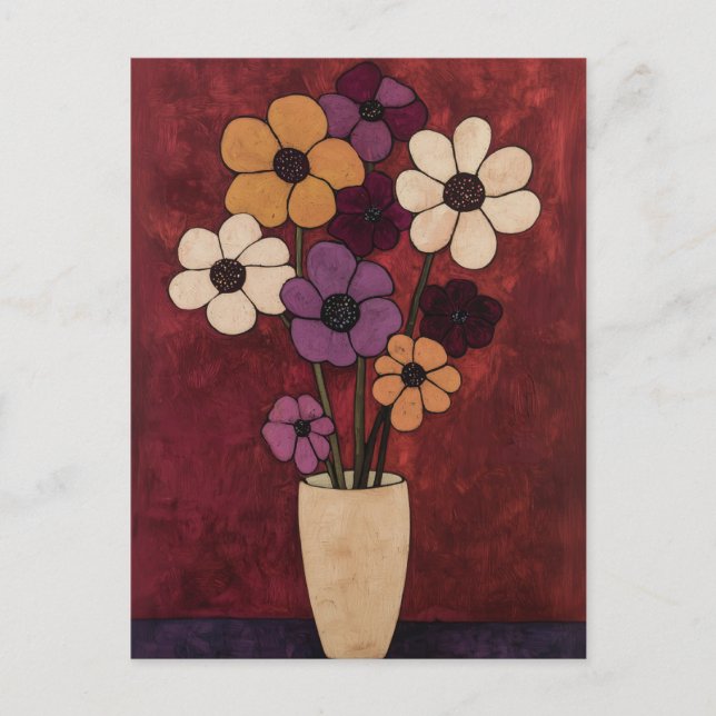 Minimalistiskt Stollig-blommor nr 038 Vykort (Framsida)