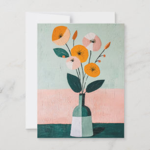 Minimalistiskt Stollig-blommor nr 041 Vykort