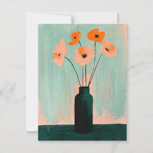 Minimalistiskt Stollig-blommor nr 042 Vykort