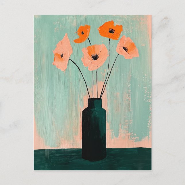 Minimalistiskt Stollig-blommor nr 042 Vykort (Framsida)