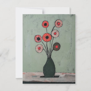 Minimalistiskt Stollig-blommor nr 044 Vykort