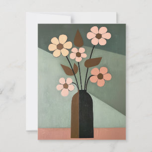Minimalistiskt Stollig-blommor nr 046 Vykort