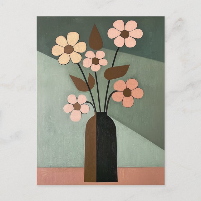 Minimalistiskt Stollig-blommor nr 046 Vykort (Framsida)