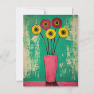 Minimalistiskt Stollig-blommor nr 048 Vykort