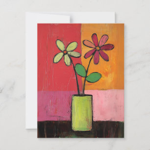 Minimalistiskt Stollig-blommor nr 049 Vykort