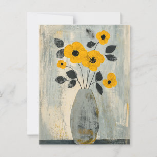 Minimalistiskt Stollig-blommor nr 051 Vykort