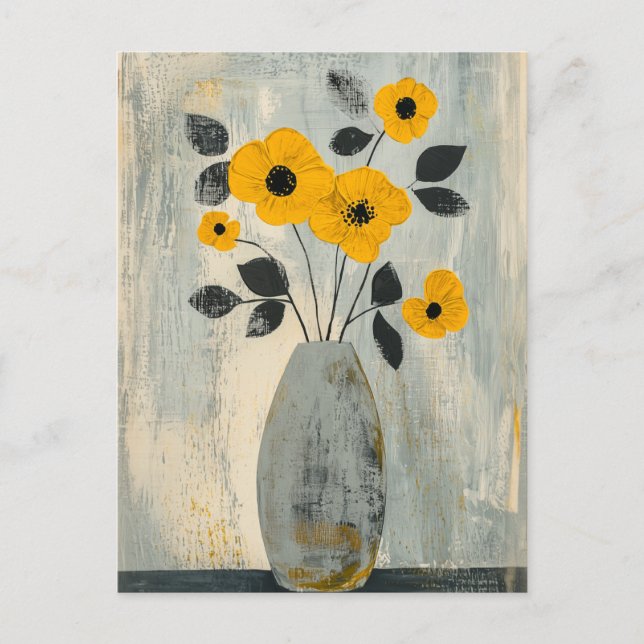 Minimalistiskt Stollig-blommor nr 051 Vykort (Framsida)