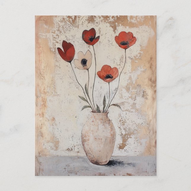 Minimalistiskt Stollig-blommor nr 053 Vykort (Framsida)