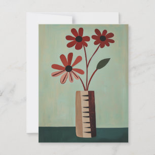Minimalistiskt Stollig-blommor nr 055 Vykort