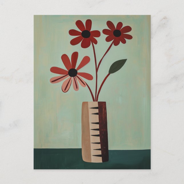 Minimalistiskt Stollig-blommor nr 055 Vykort (Framsida)