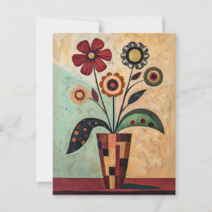 Minimalistiskt Stollig-blommor nr 056 Vykort