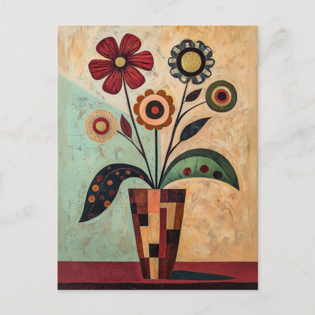 Minimalistiskt Stollig-blommor nr 056 Vykort (Framsida)