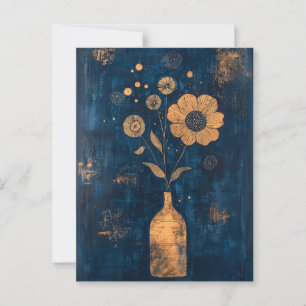 Minimalistiskt Stollig-blommor nr 060 Vykort