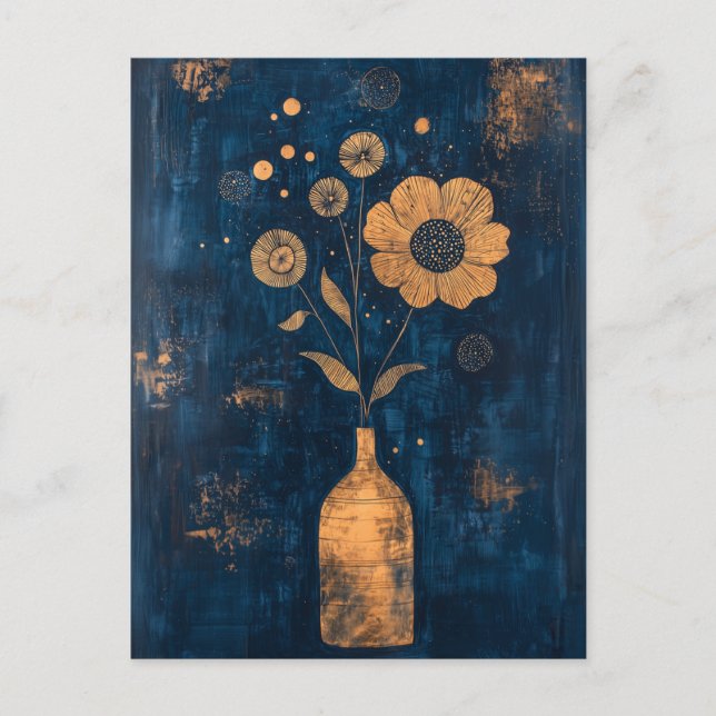 Minimalistiskt Stollig-blommor nr 060 Vykort (Framsida)