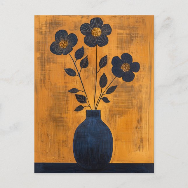 Minimalistiskt Stollig-blommor nr 061 Vykort (Framsida)