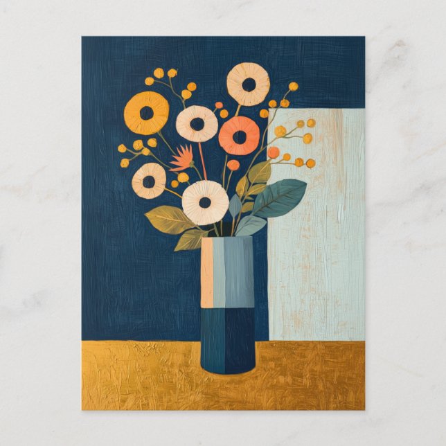 Minimalistiskt Stollig-blommor nr 062 Vykort (Framsida)