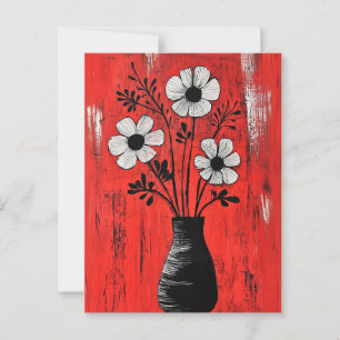 Minimalistiskt Stollig-blommor nr 067 Vykort