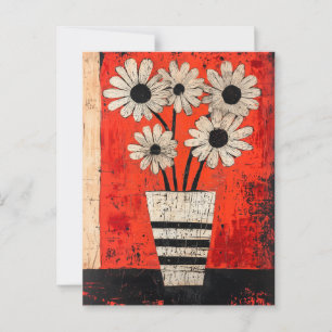 Minimalistiskt Stollig-blommor nr 069 Vykort