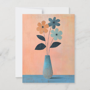 Minimalistiskt Stollig-blommor nr 074 Vykort