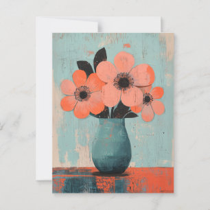 Minimalistiskt Stollig-blommor nr 075 Vykort