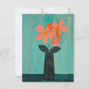 Minimalistiskt Stollig-blommor nr 076 Vykort