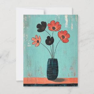 Minimalistiskt Stollig-blommor nr 077 Vykort
