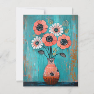 Minimalistiskt Stollig-blommor nr 078 Vykort
