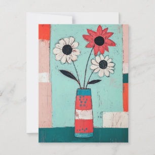 Minimalistiskt Stollig-blommor nr 084 Vykort