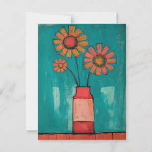 Minimalistiskt Stollig-blommor nr 085 Vykort