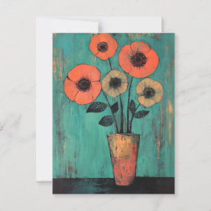 Minimalistiskt Stollig-blommor nr 086 Vykort
