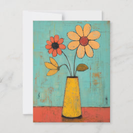 Minimalistiskt Stollig-blommor nr 087 Vykort