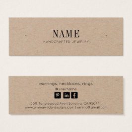 Minimalistiskt Stud Earring Kraft Jewelry Visning  Litet Visitkort