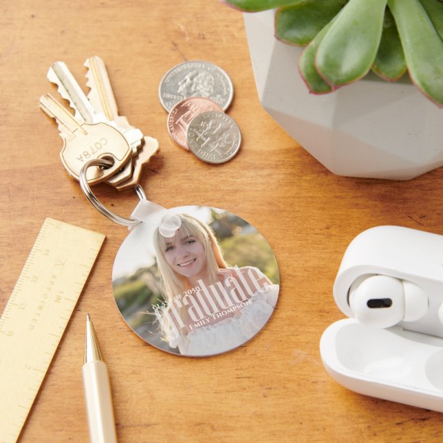 Minimalistiskt Student Bild enkelt Modern Foto Nyckelring (Skrivbord)