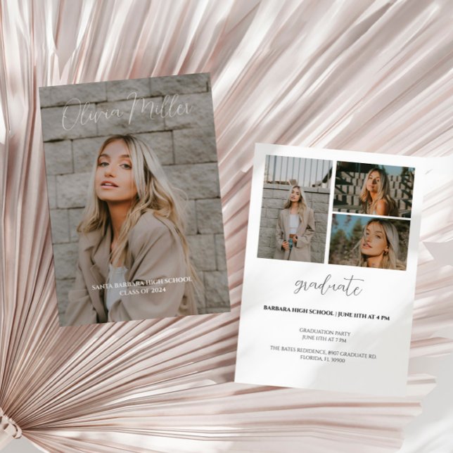 Minimalistiskt Studenten-meddelande Modern Grad Inbjudningar (Skapare uppladdad)