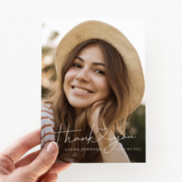 Minimalistiskt Studenten-Tack-fotokort Tack Kort