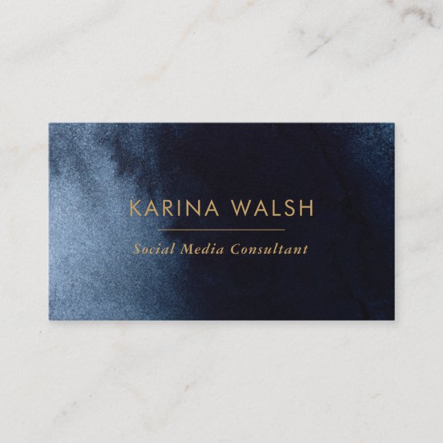 Minimalistiskt svart affärskort i guld visitkort (Framsida)