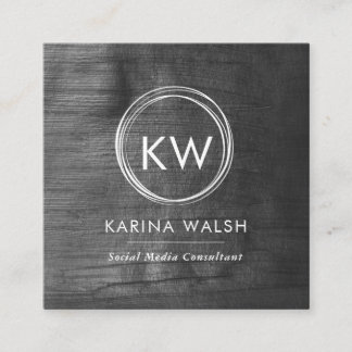 Minimalistiskt svart affärskort silver fyrkantigt visitkort